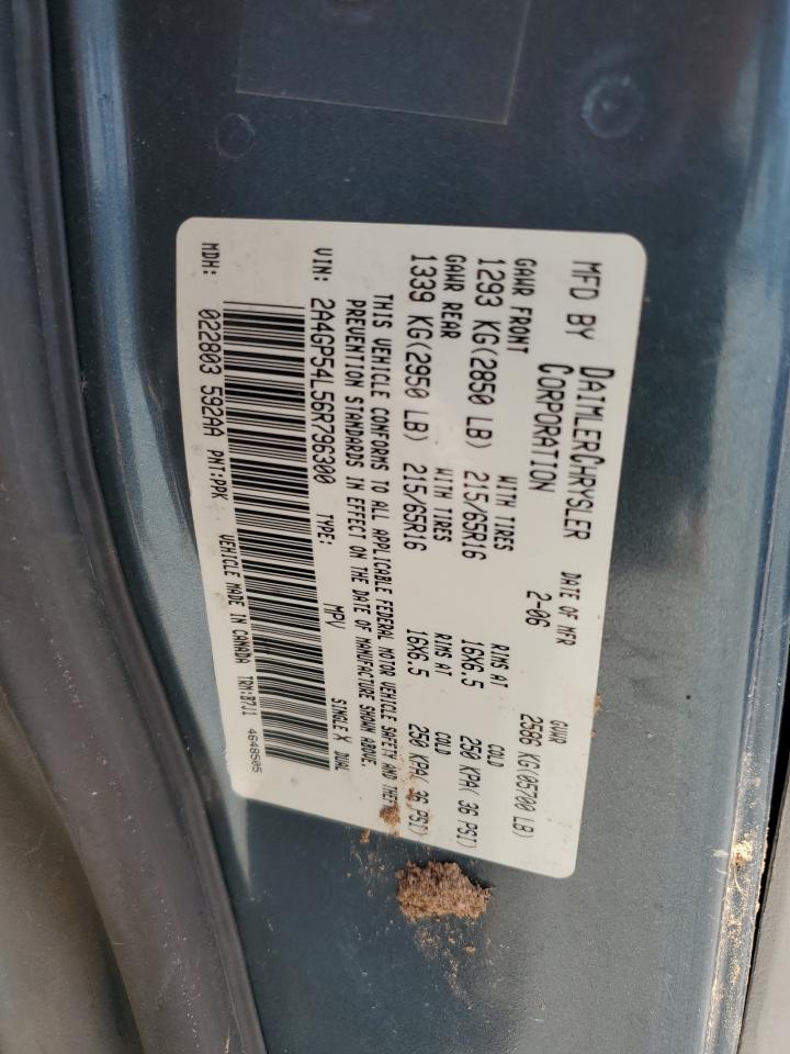 2006 Chrysler Town & Country Touring VIN: 2A4GP54L56R796300 Lot: 65038635