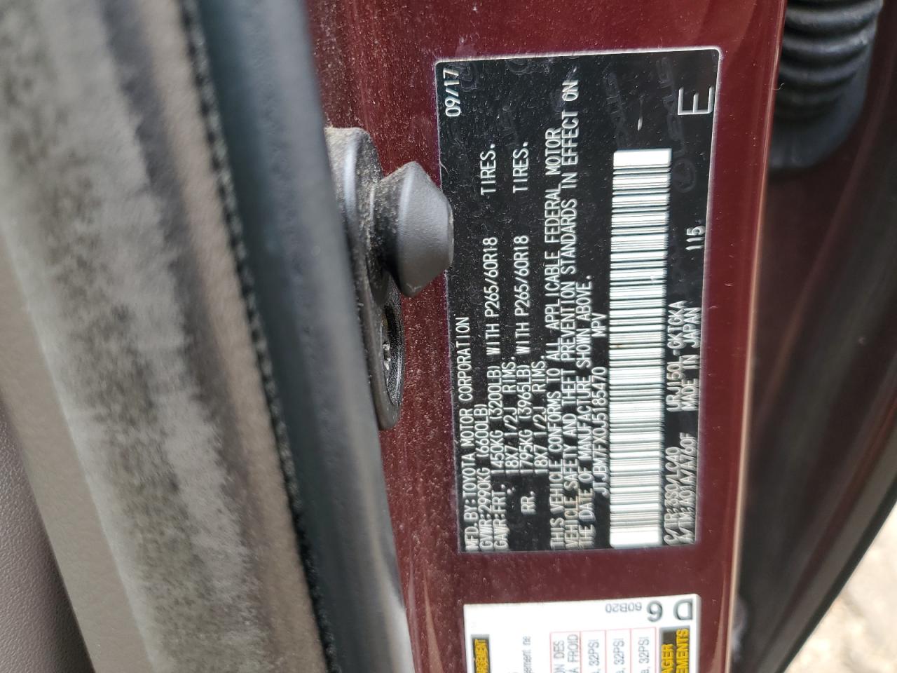 jtjbm7fx0j5185470 JTJBM7FX0J5185470 2018 Lexus Gx 460