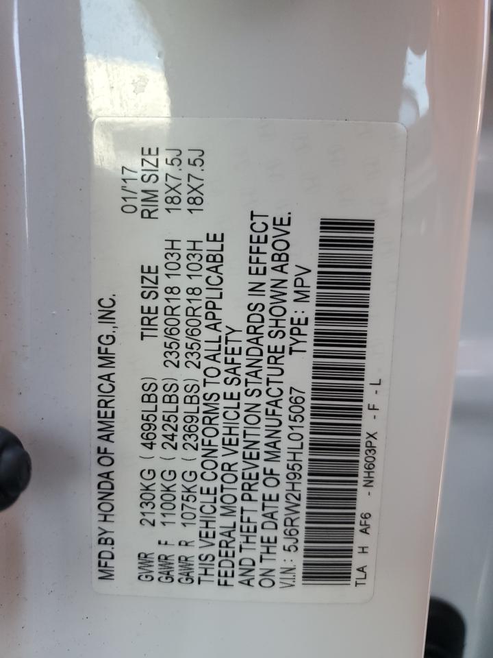 2017 Honda Cr-V Touring VIN: 5J6RW2H95HL015067 Lot: 65849795