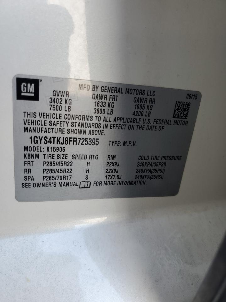 2015 Cadillac Escalade Esv Premium VIN: 1GYS4TKJ8FR725395 Lot: 63946235