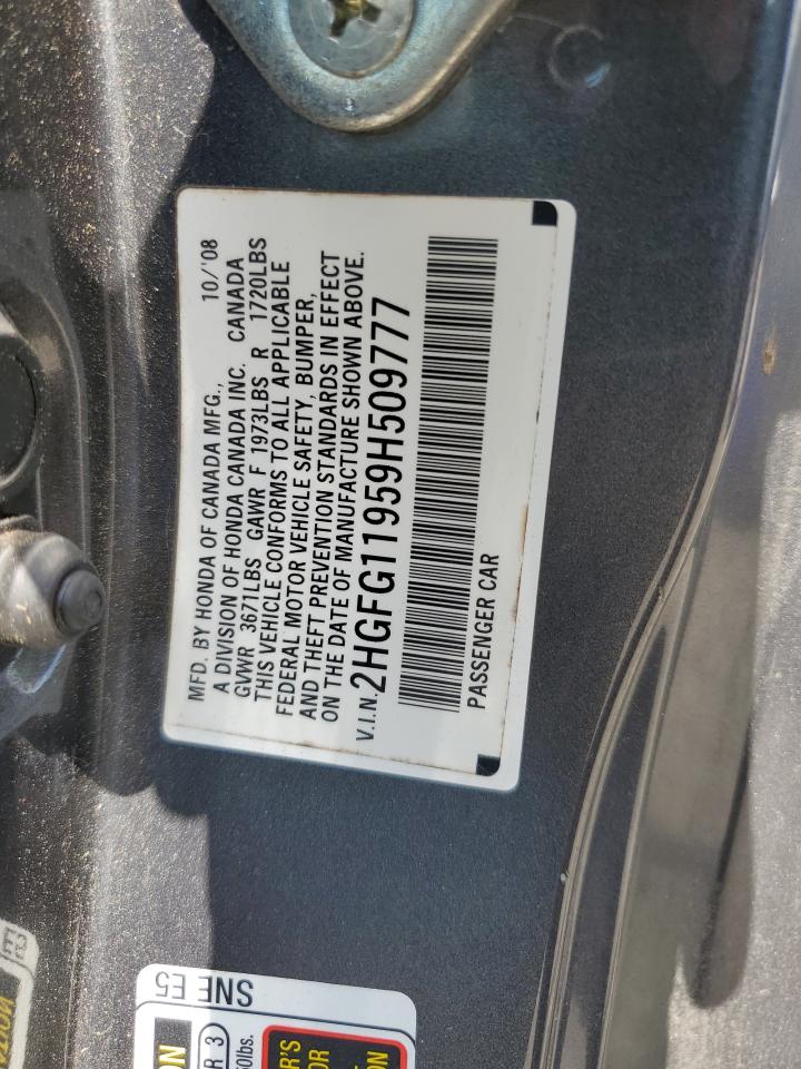 2009 Honda Civic Exl VIN: 2HGFG11959H509777 Lot: 64595145