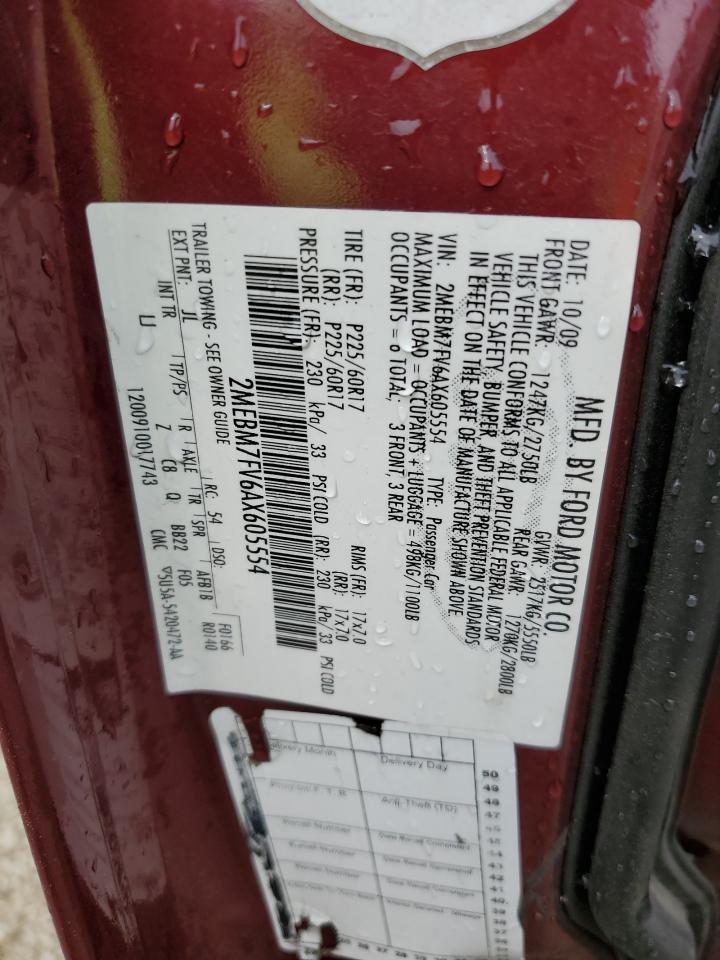 2010 Mercury Grand Marquis Ls VIN: 2MEBM7FV6AX605554 Lot: 63633135