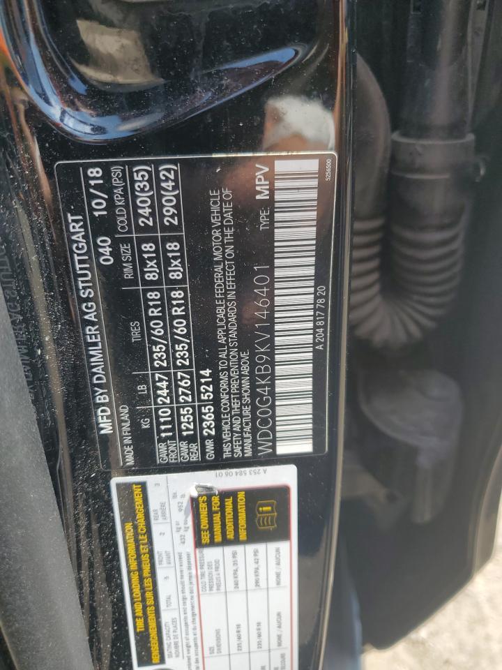 2019 Mercedes-Benz Glc 300 4Matic VIN: WDC0G4KB9KV146401 Lot: 64481535