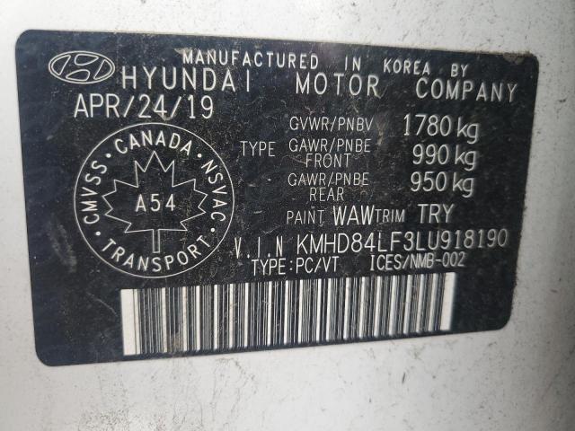 2020 HYUNDAI ELANTRA SEL  