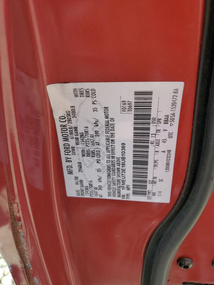 2008 Ford Explorer Xlt VIN: 1FMEU73E18UB10369 Lot: 62197985
