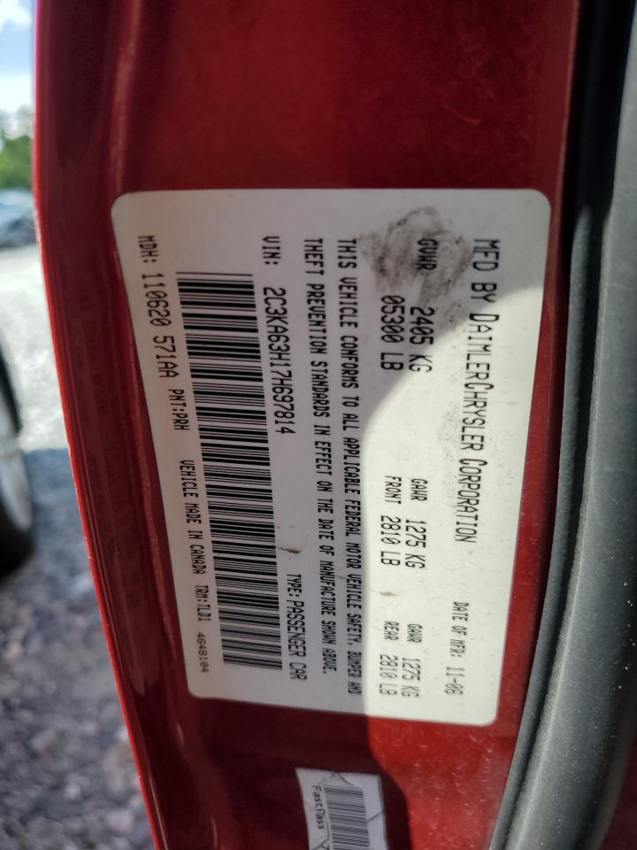 2007 Chrysler 300C VIN: 2C3KA63H17H697814 Lot: 62812765