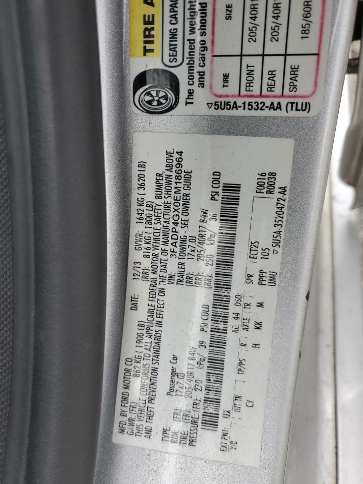 2014 Ford Fiesta St VIN: 3FADP4GX0EM186964 Lot: 63264305