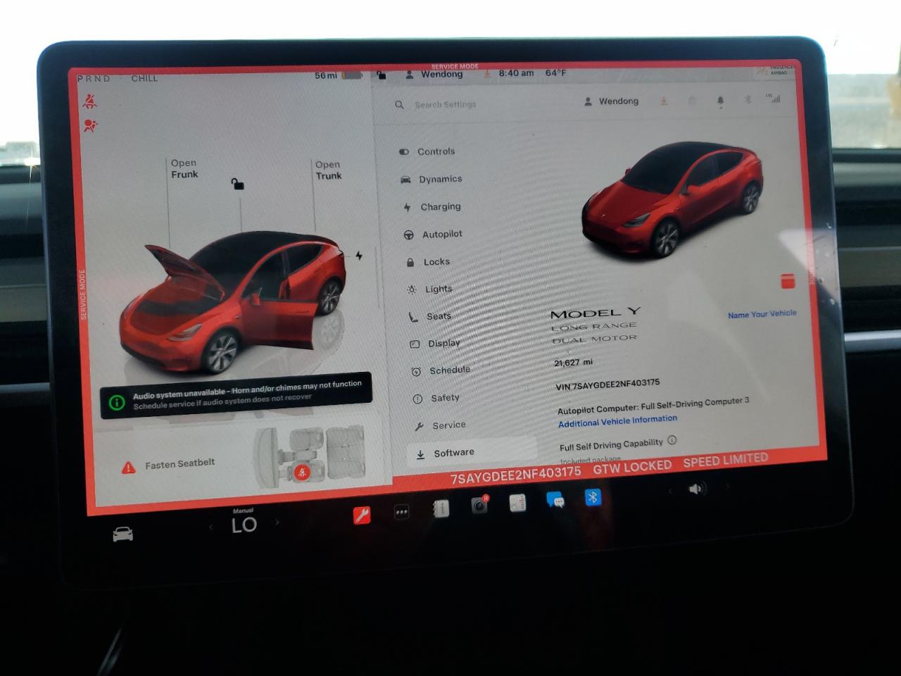2022 Tesla Model Y VIN: 7SAYGDEE2NF403175 Lot: 63268515