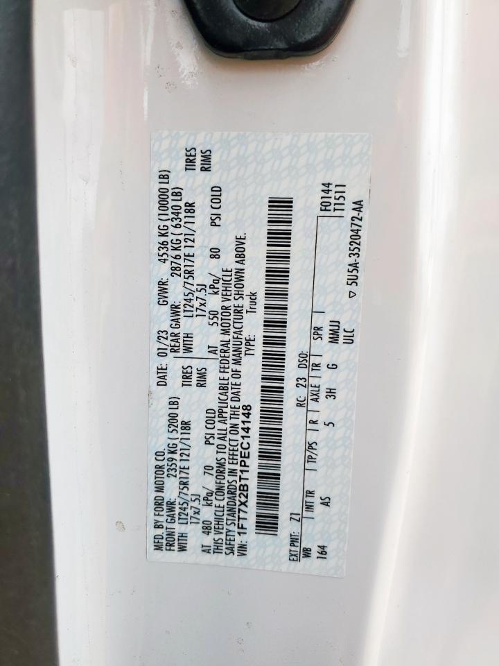 2023 Ford F250 Super Duty VIN: 1FT7X2BT1PEC14148 Lot: 62946745