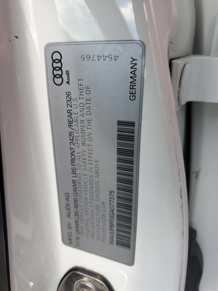 2016 Audi A3 E-Tron Premium VIN: WAUUPBFF0GA077375 Lot: 63650725