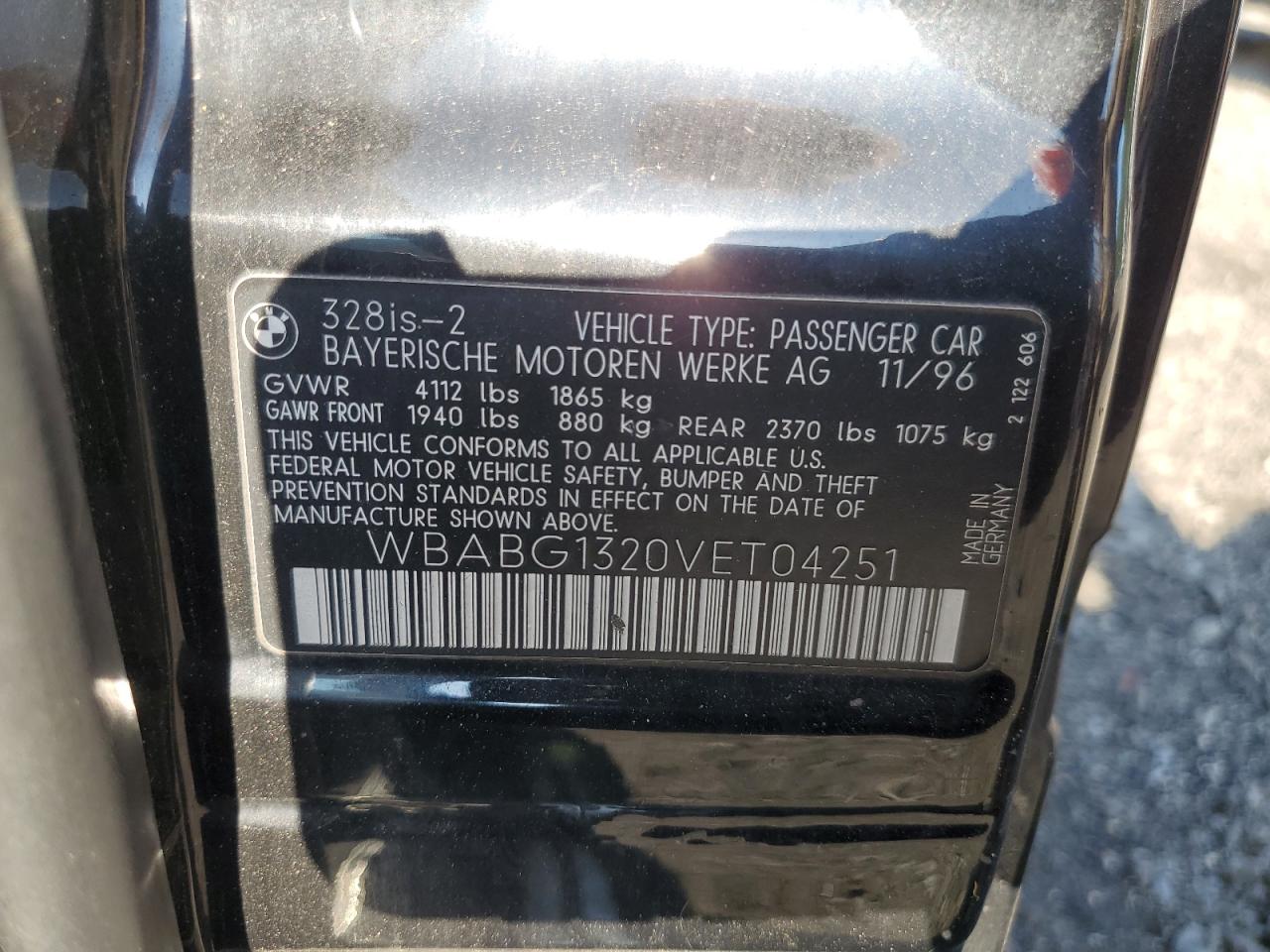 1997 BMW 328 Is VIN: WBABG1320VET04251 Lot: 64907745