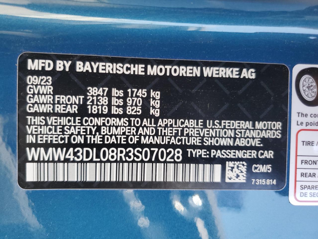 WMW43DL08R3S07028 2024 Mini Cooper S