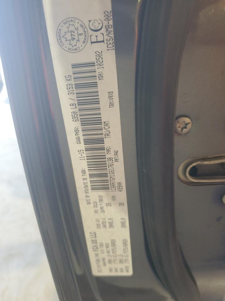 2016 Ram 1500 Slt VIN: 1C6RR7GM1GS176138 Lot: 64635305