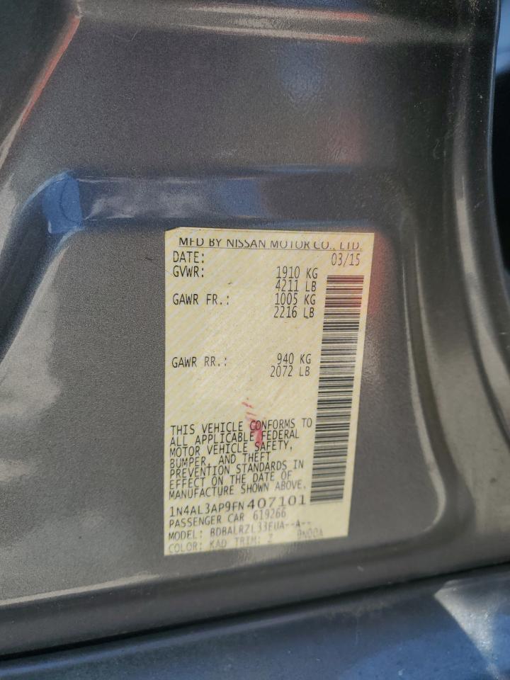 2015 Nissan Altima 2.5 VIN: 1N4AL3AP9FN407101 Lot: 65581395