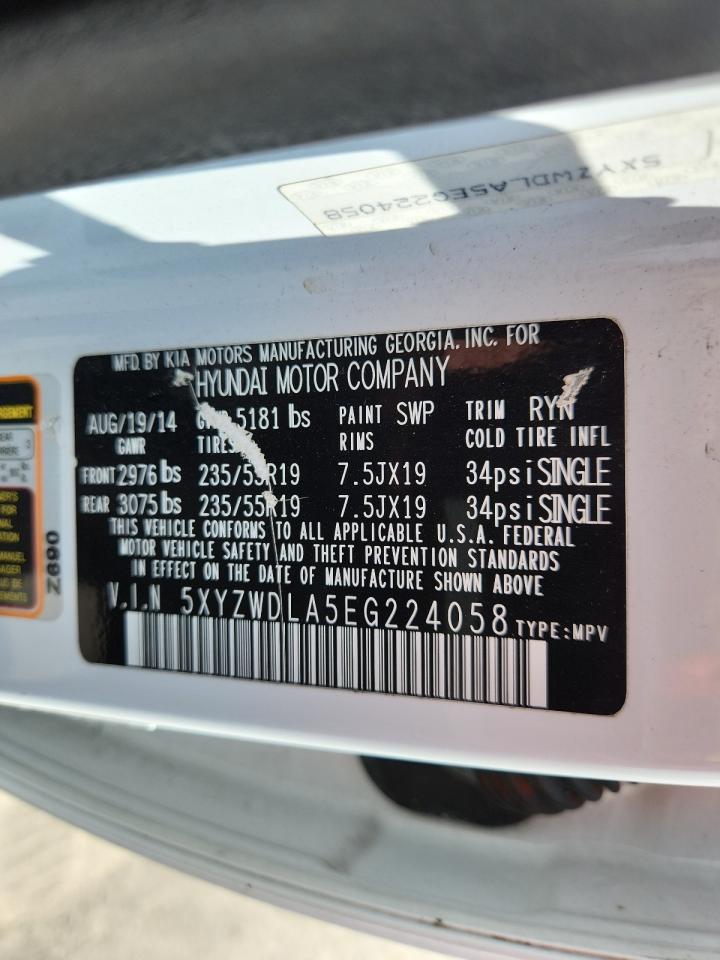 2014 Hyundai Santa Fe Sport VIN: 5XYZWDLA5EG224058 Lot: 64643515