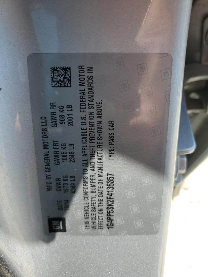 2015 Buick Verano VIN: 1G4PP5SK2F4136357 Lot: 62583455