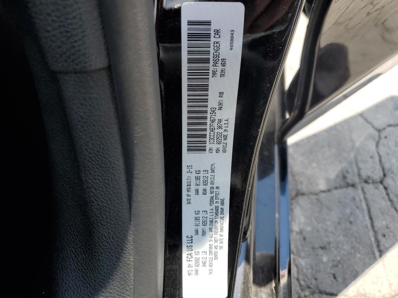 2015 Chrysler 200 Limited VIN: 1C3CCCAB7FN671543 Lot: 64809475