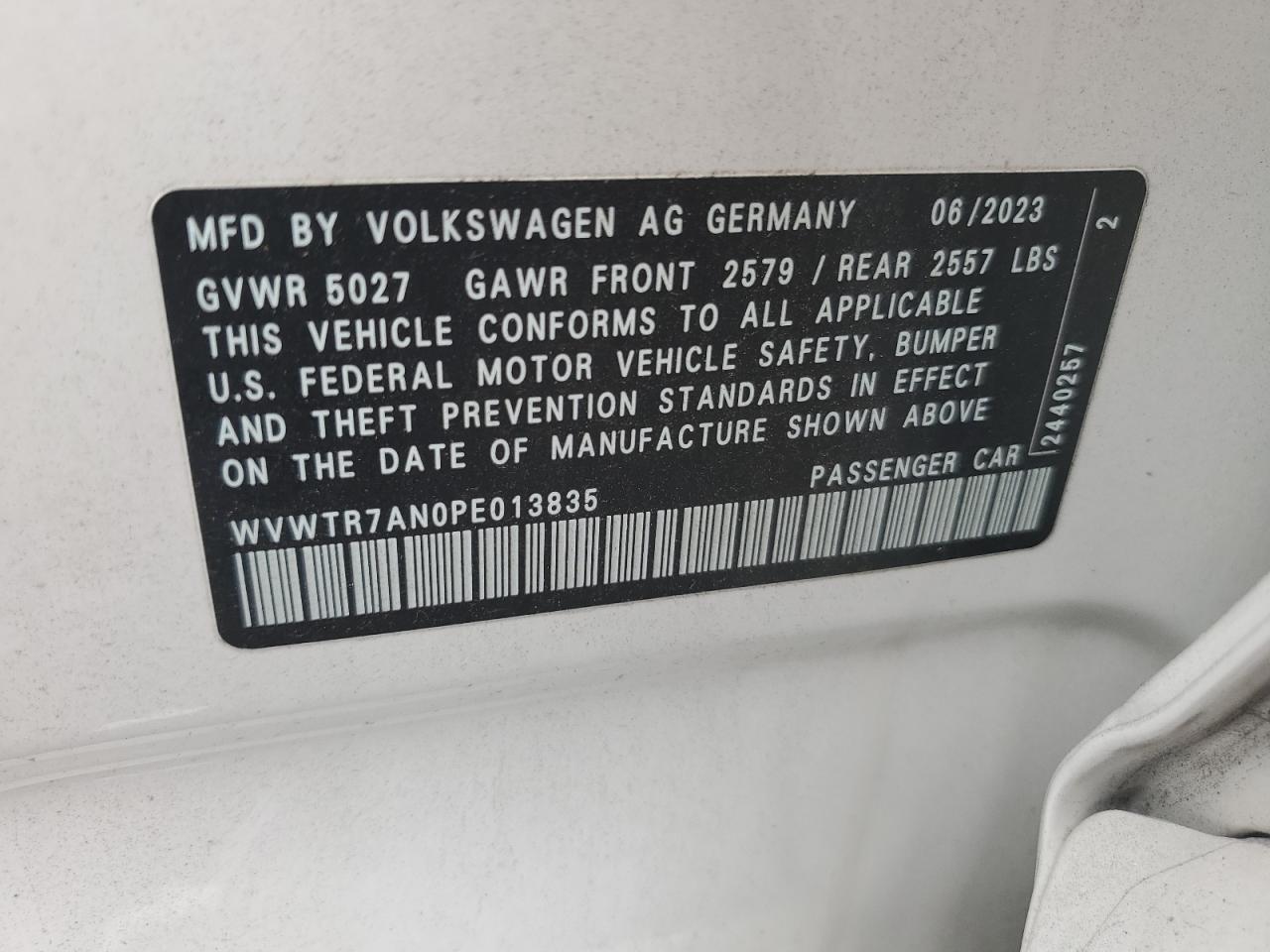 2023 Volkswagen Arteon Sel Premium R-Line VIN: WVWTR7AN0PE013835 Lot: 63396775