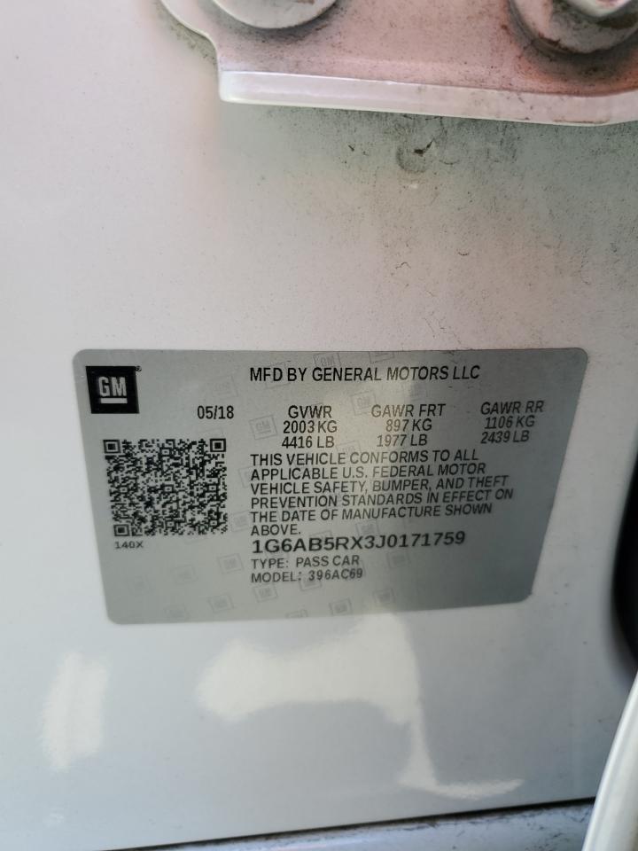2018 Cadillac Ats Luxury VIN: 1G6AB5RX3J0171759 Lot: 64505085