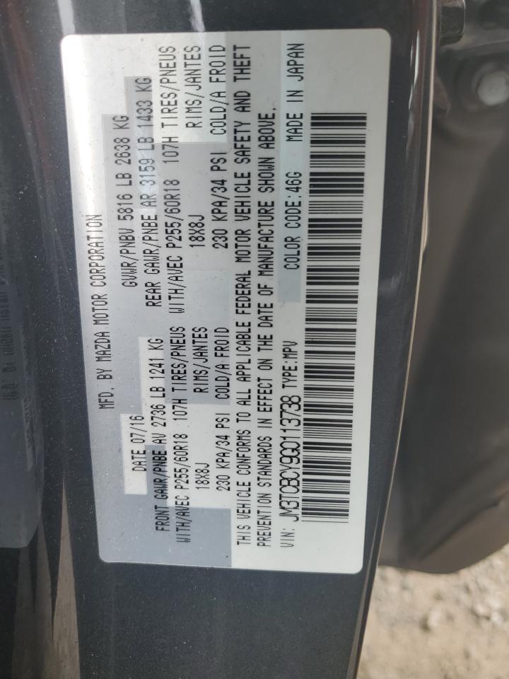 2016 Mazda Cx-9 Touring VIN: JM3TCBCY9G0113738 Lot: 63666185