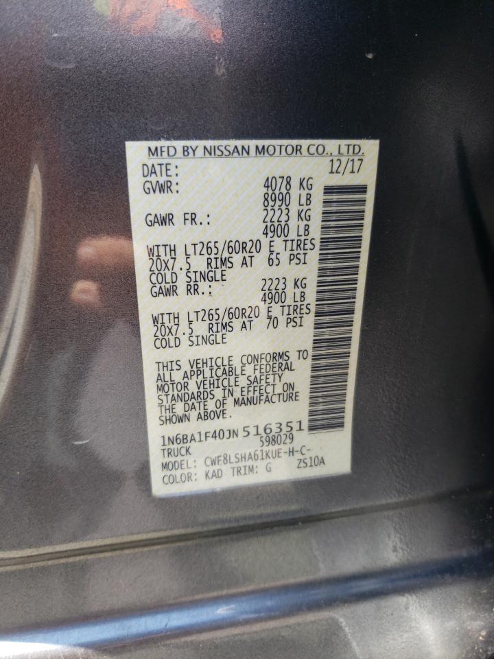 2018 Nissan Titan Xd Sl VIN: 1N6BA1F40JN516351 Lot: 62639775