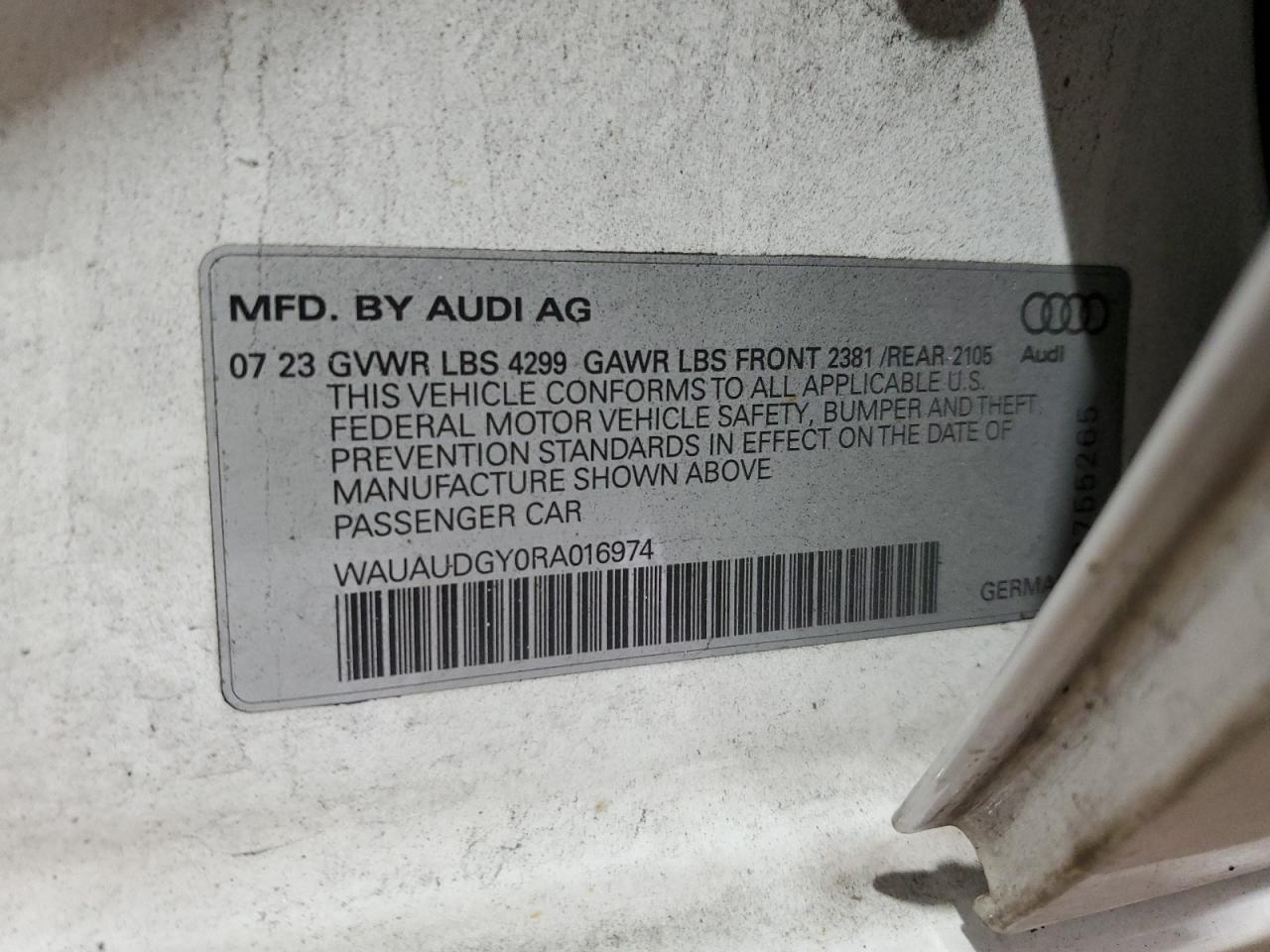 2024 Audi A3 Premium VIN: WAUAUDGY0RA016974 Lot: 63085165