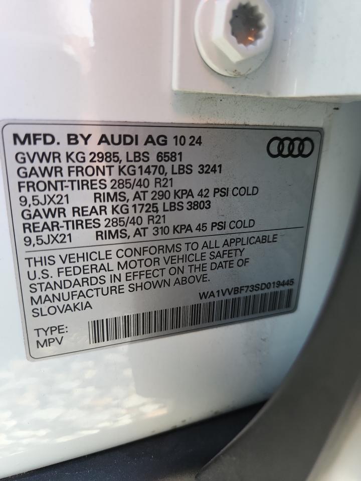 2025 Audi Q7 Prestige VIN: WA1VVBF73SD019445 Lot: 64538805