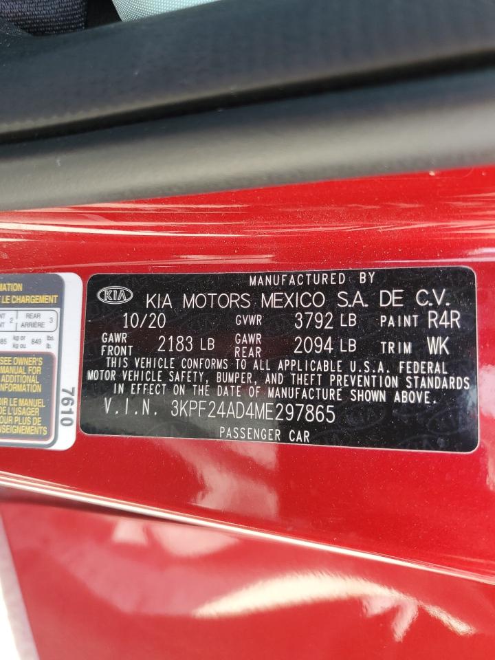 2021 Kia Forte Fe VIN: 3KPF24AD4ME297865 Lot: 65080655