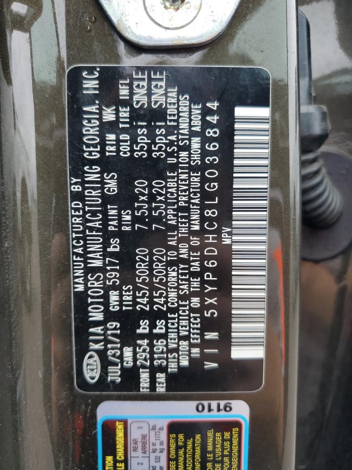 2020 Kia Telluride S VIN: 5XYP6DHC8LG036844 Lot: 62916585