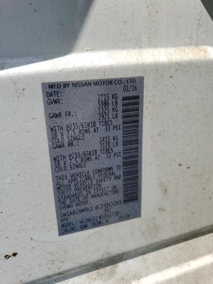 2016 Nissan Pathfinder S VIN: 5N1AR2MM9GC620000 Lot: 64714535