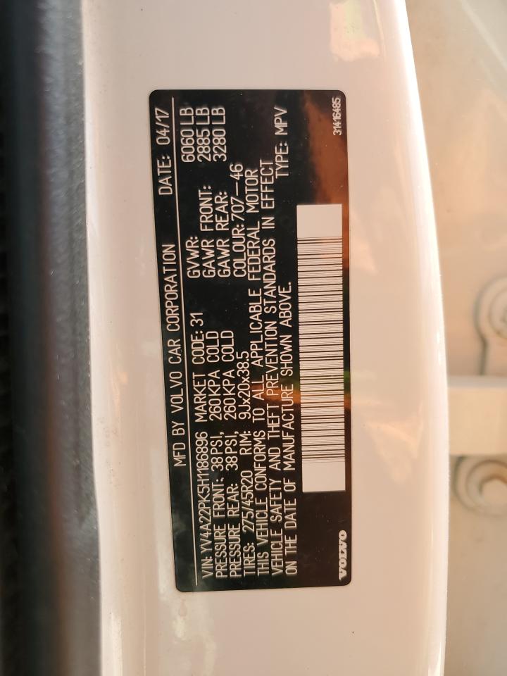 2017 Volvo Xc90 T6 VIN: YV4A22PK5H1186896 Lot: 65469155