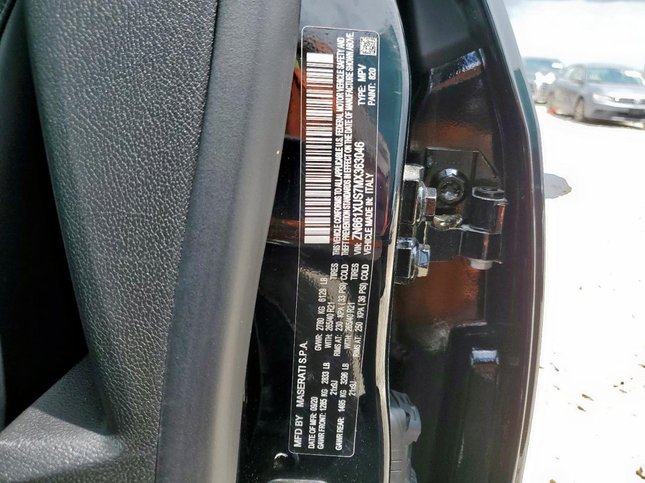 2021 Maserati Levante Sport VIN: ZN661XUS7MX363046 Lot: 62952035