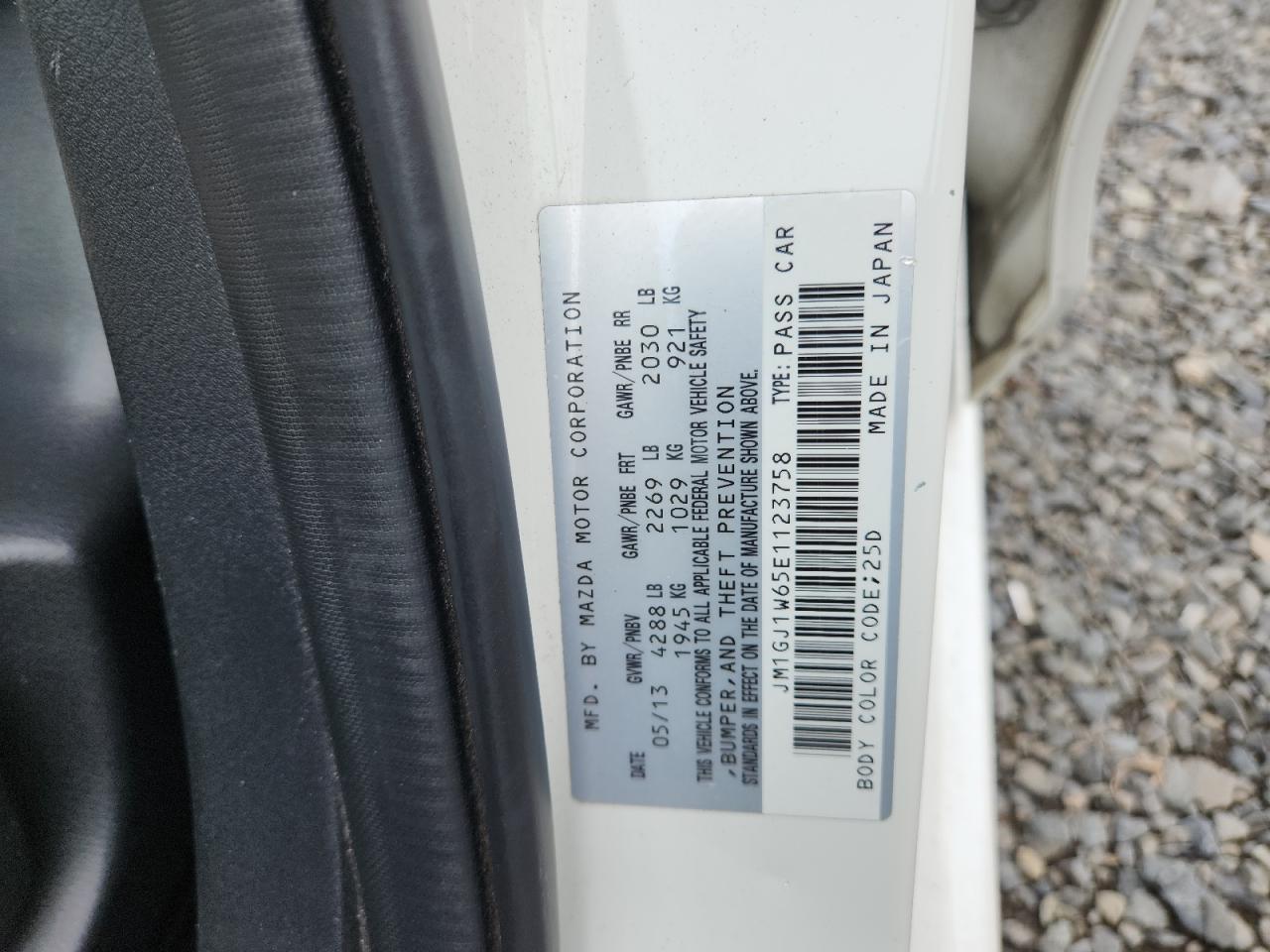2014 Mazda 6 Grand Touring VIN: JM1GJ1W65E1123758 Lot: 64446055