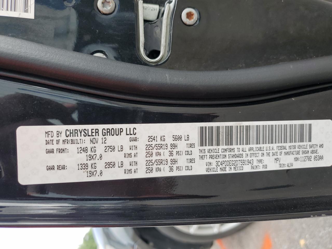 2013 Dodge Journey R/T VIN: 3C4PDDEG2DT591943 Lot: 65811805