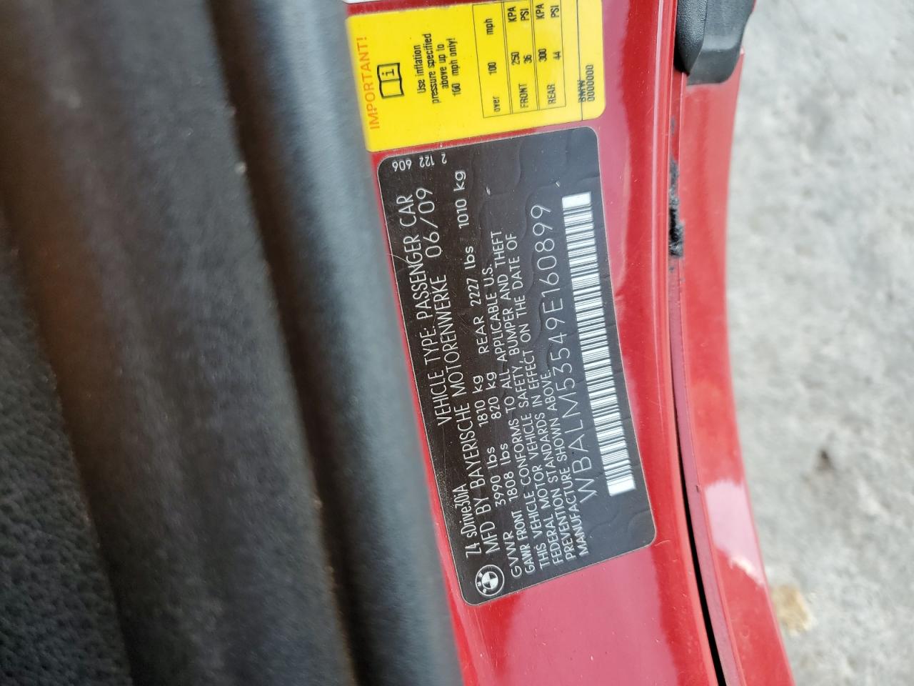 2009 BMW Z4 Sdrive30I VIN: WBALM53549E160899 Lot: 63211875