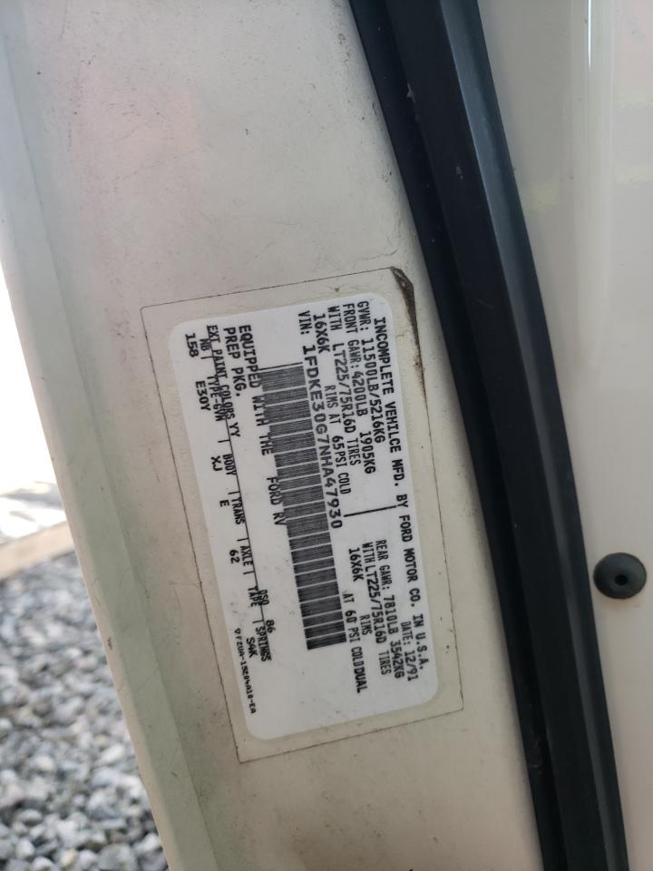 1992 Ford Econoline E350 Cutaway Van VIN: 1FDKE30G7NHA47930 Lot: 63321575