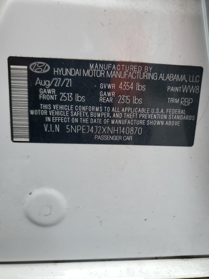 2022 Hyundai Sonata Sel Plus VIN: 5NPEJ4J2XNH140870 Lot: 63467895