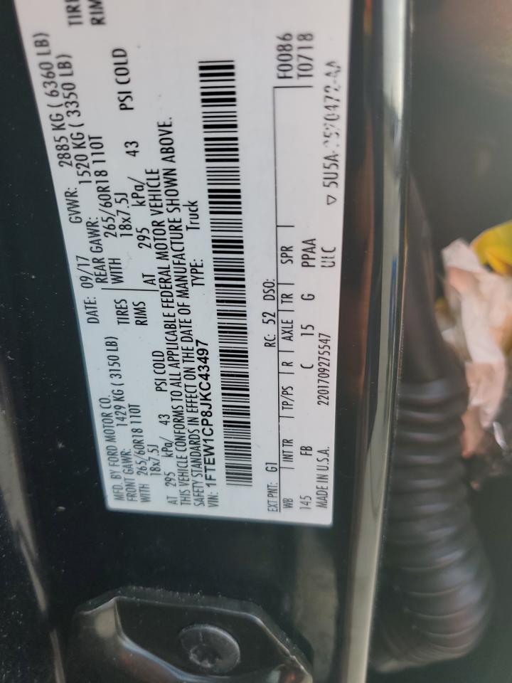 1FTEW1CP8JKC43497 2018 Ford F150 Supercrew