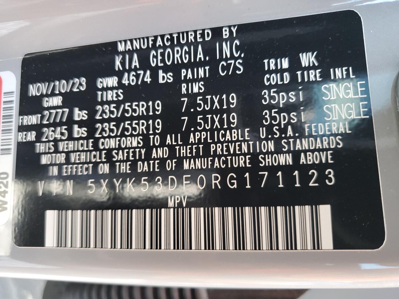 5xyk53df0rg171123 5XYK53DF0RG171123 2024 Kia Sportage Sx Prestige