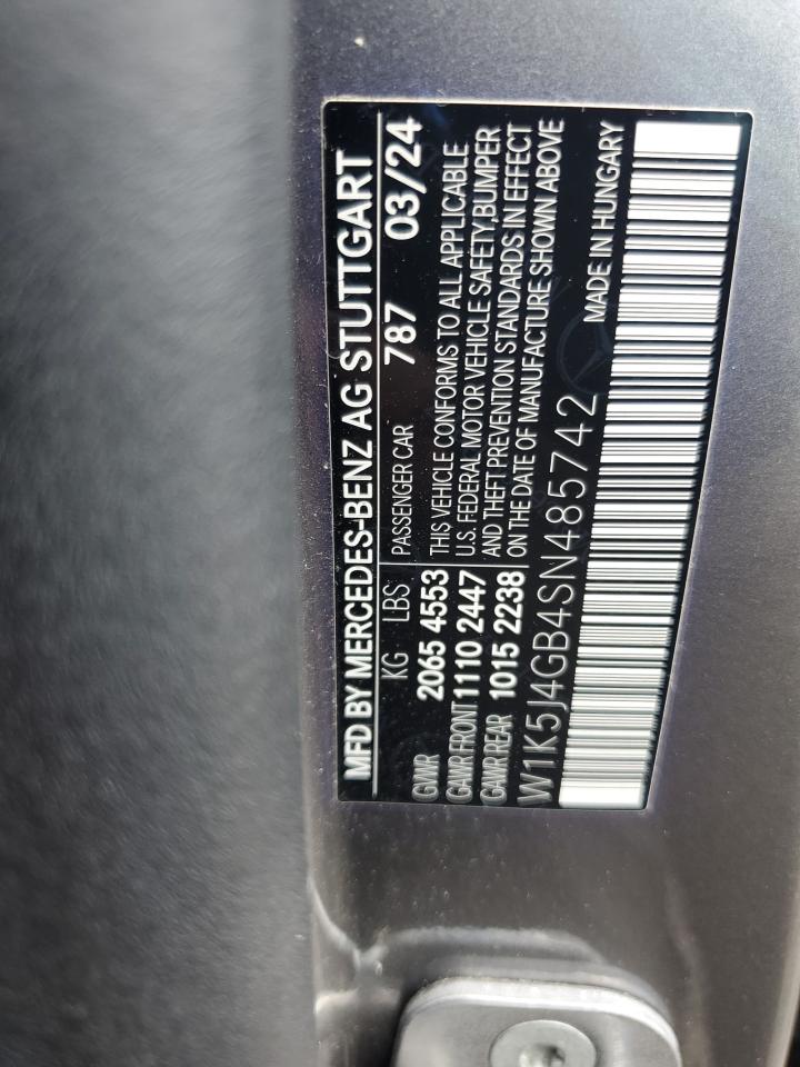 2025 Mercedes-Benz Cla 250 VIN: W1K5J4GB4SN485742 Lot: 61504225