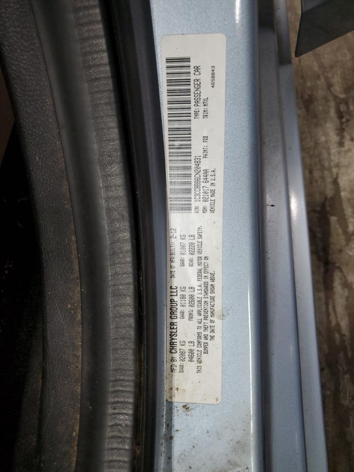 2012 Chrysler 200 Touring VIN: 1C3CCBBB6CN204831 Lot: 64697275