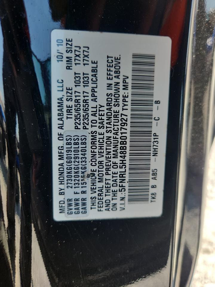 2011 Honda Odyssey Ex VIN: 5FNRL5H48BB017927 Lot: 62683275