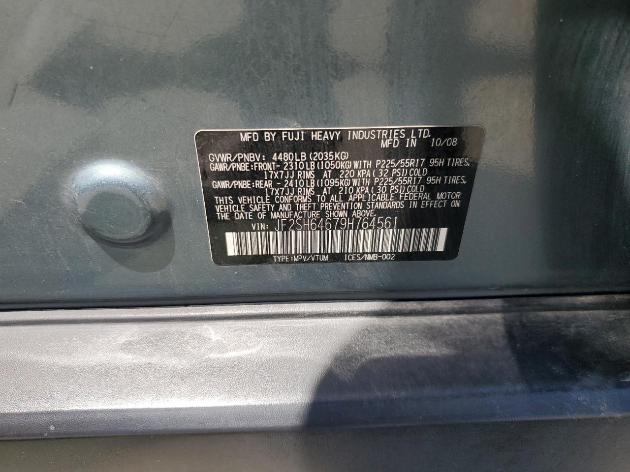 2009 Subaru Forester 2.5X Limited VIN: JF2SH64679H764561 Lot: 64139965