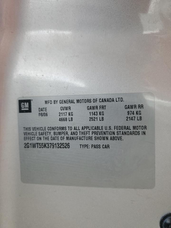 2007 Chevrolet Impala Lt VIN: 2G1WT55K379132526 Lot: 67201775