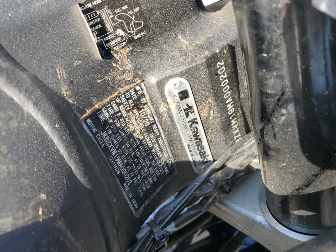 2021 Kawasaki Zx1002 M VIN: JKBZXVM19MA000202 Lot: 65611445