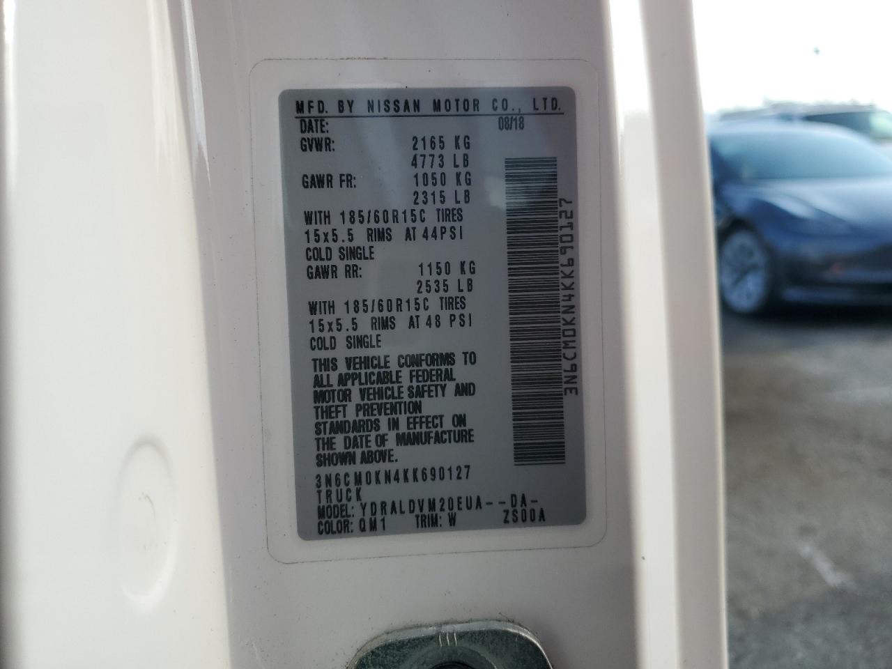 2019 Nissan Nv200 2.5S VIN: 3N6CM0KN0KK693476 Lot: 65157835