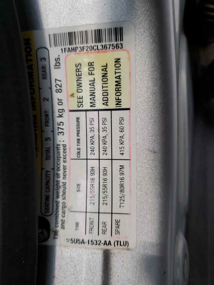 2012 Ford Focus Se VIN: 1FAHP3F20CL367563 Lot: 64927045