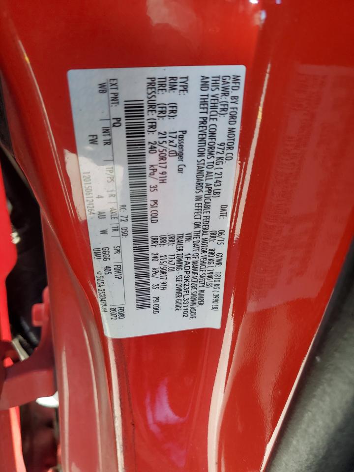 2015 Ford Focus Se VIN: 1FADP3K23FL331102 Lot: 64765345