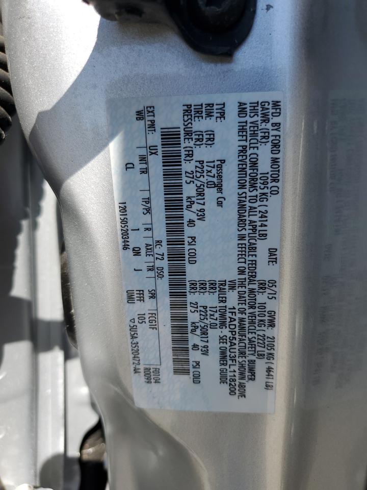 2015 Ford C-Max Se VIN: 1FADP5AU3FL118200 Lot: 63646515