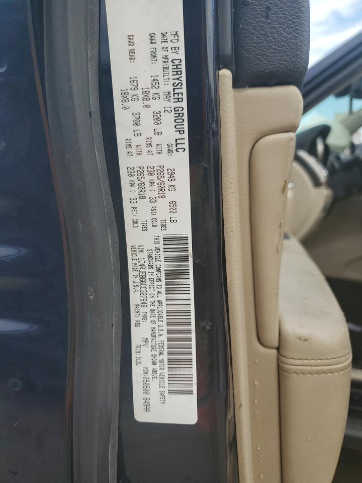2012 Jeep Grand Cherokee Limited VIN: 1C4RJEBG6CC327646 Lot: 65470135